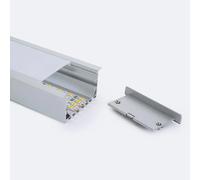 Profilé Aluminium Encastrable 2 M Avec Capot Continu Pour Rubans Led Jusqu'à 45 Mm 2 M