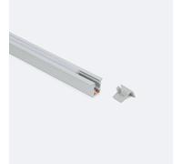 Ledkia Profilé Aluminium Encastré 2 m pour Rubans LED jusqu'à 6 mm Blanc 2 m Transparente