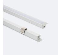 Ledkia Profilé Aluminium Encastré avec inclinaison 30º 2 m pour Rubans LED jusqu'à 6 mm