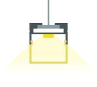 Ledkia Profilé Aluminium Suspendu 2 m pour Rubans LED jusqu'à 17 mm Noir 2 m