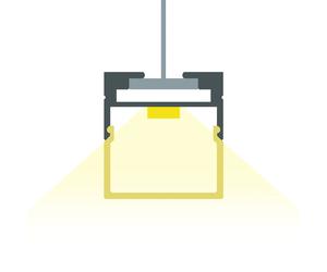 Ledkia Profilé Aluminium Suspendu 2 m pour Rubans LED jusqu'à 17 mm Noir 2 m