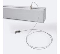 Profilé Aluminium Suspendu Pour Rubans Led Jusqu'à 22 Mm Noir 2 M Noir Translucide