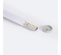 Ledkia Profilé Aluminium Suspendu Rond 2 m pour Rubans LED jusqu'à 16 mm Aluminium 2 m