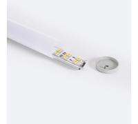 Profilé Aluminium Suspendu Rond 2 M Pour Rubans Led Jusqu'à 16 Mm Noir 2 M Noir Translucide