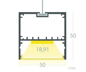 Ledkia Profilé aluminium suspendu XL pour rubans LED