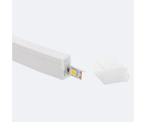 Ledkia Profilé Néon SFLEX 12x20 Courbe Latérale pour Rubans LED IP20 jusqu'à 11 mm 2 m