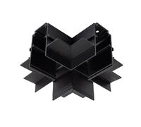 Ledkia Raccord en X pour Rail Magnétique Encastré 20mm Noir