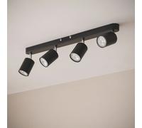 LEDKIA LIGHTING Plafonnier orientable Albus Black Large – Métal 4 spots – Noir