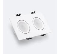 Spot Led Downlight Carré Inclinable Gu10 6w Coupe 75x150mm Pc No Flicker 6000k Blanc Blanc Froid