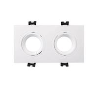 Spot Led Downlight Carré Inclinable Gu10 6w Coupe 75x150mm Pc No Flicker 4000k Blanc / Noir Blanc Neutre