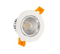 Spot Downlight Led 7w Rond Cob Cri90 Coupe Ø 70 Mm Argentée No Flicker 6000k Blanc Froid
