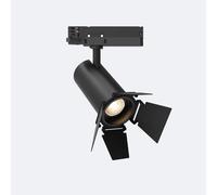 Ledkia Spot LED Fasano Cinema 30W pour Rail Triphasé Dimmable DALI Noir 3200K Blanc chaud