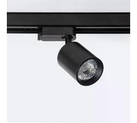 Ledkia Spot LED sur Rail Monophasé 10W Mallet Dimmable Noir 3000K Blanc chaud