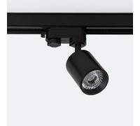 Ledkia Spot LED sur Rail Triphasé 10W Dimmable Mallet Noir 3000K Blanc chaud