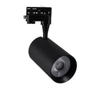 LEDKIA Spot LED sur Rail Triphasé 30W Vulcan Noir 4000K Blanc neutre | Éclairage COB SANAN | Angle 24° | Aluminium Durable | Parfait pour Magasins & Hôtels, Noir, 4000K Blanc Neutre