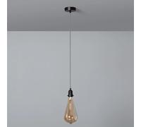 Ledkia Support à Douille pour Suspension avec Câble Textile Tressé Blanc et Noir Blanc /