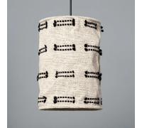 Ledkia Suspension Coton et Métal Sioux Large Blanc / Noir