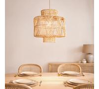 Ledkia Suspension en Rotin Oia Textile naturel