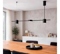 Ledkia Suspension Linéaire LED 18W Metal et Verre Kurna Noir mat