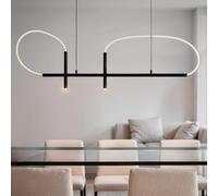Ledkia Suspension Linéaire LED 46W Métal et Silicone Ginnie Noir
