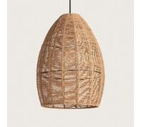 Ledkia Suspension Mahali en papier tressé - Brun et beige