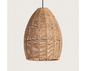 Ledkia Suspension Mahali en papier tressé - Brun et beige