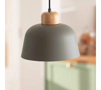 LEDKIA LIGHTING - Suspension Wawak | Design Élégant | Compatible Ampoule LED E27 | Installation Intérieure | Finition Métal et Bois | IP20, Blanc