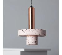 Ledkia Suspension Métal et Ciment Hestia Or rose