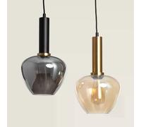 Ledkia Suspension Métal et Verre Daira Gris Fumée