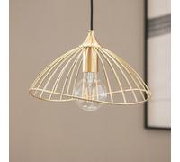 LEDKIA LIGHTING - Suspension Métal Kibanda Alfarb | Design Épuré Scandinave | Compatible Ampoules LED E27 | Câble Réglable | Pour Intérieur, Doré