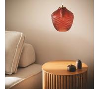 Ledkia Suspension Oradea métal verre - Rouge