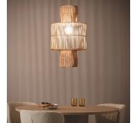 Ledkia Suspension Rotin Bonghani ILUZZIA Textile naturel