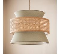 Ledkia Suspension Rotin et Tissu Chulu Terre cuite