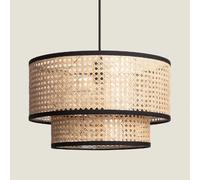 Ledkia Suspension rotin Huela Doppio - Noir