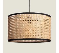LEDKIA LIGHTING - Suspension Rotin Huela | Design Naturel Élégant | Compatible Ampoule LED E27 | Idéal pour Maison et Entreprise | Polyvalent pour Toutes Pièces, Naturel