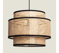 Ledkia Suspension rotin Huela Triplo - Noir et naturel