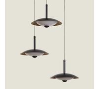 Suspension Led 24w Métal Cct Sélectionnable Shirak 3 Spots Noir
