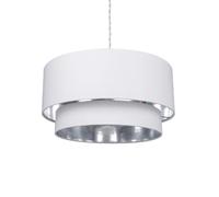 LEDKIA LIGHTING - Suspension Textile Reflect Duo | Design élégant et unique | Câble réglable | Compatible ampoule E27 (non incluse) | Usage intérieur, Blanc