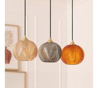 LEDKIA LIGHTING - Suspension Verre Big Klimt | Design Classique et Élégant | Compatible Ampoules LED E27 | Finition Métal Doré et Verre | Pour Intérieur, Multicolore