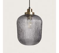 Ledkia Suspension Windsor métal et verre - Noir