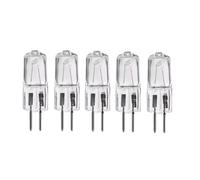 LEDLOCLB 5 Pièces Ampoule Halogène GY6.35 24V 35W Pour Lampe De Microscope De Projecteur Perles De Filament De Tungstène Halogène Lumière Blanche Chaude,GY6.35 Base,24V-35W