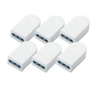 LEDLUX AP8727 Lot de 6 Fiches Électriques 10 A 2P+T Standard Italienne avec Sortie Câble Droit Blanc