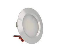 LEDLUX Mini spot LED encastrable rond 3 W AC/DC 12 V DC 24 V trou 50 mm diamètre 68 mm (Argent, 6000K)