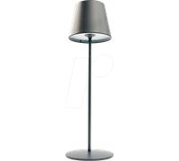 LEDMAXX 107961 - 3,6 W Akku LED Tischlampe IP54 grau RGB, Dimmbar