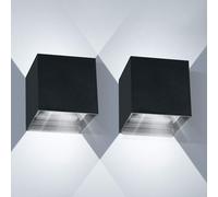 ledmo 2 Pack 20W Appliques Murales LED Blanc Froid 6000K 2PCS Applique Mural Exterieur Angle de faisceau réglable Etanche IP65.