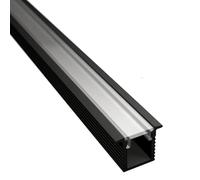 Ledomec 2m LED-Profil EINBAU-MINI en Noir, 7,8 x 9 mm, pour bandes LED jusqu'à 5 mm de largeur, avec couverture (Profil 2m Noir avec couverture transparente)