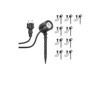 ledscom.de 10 petits projecteurs LED de jardin avec piquet TARL pour l'extérieur, IP65, prise, noir, 4,3 W, 340 lm, blanc chaud