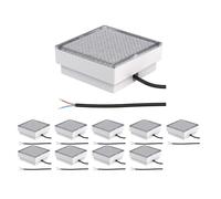 ledscom.de 10 pièces LED pavé encastré de sol CUS pour l'extérieur, IP67, carré, 15 x 15cm, blanc froid