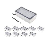 ledscom.de 10 pièces LED pavé encastré de sol CUS pour l'extérieur, IP67, carré, 20 x 10cm, 2,9 W, 228lm, blanc froid