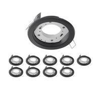 ledscom.de 10 spots encastrables ZOBE, noir mat, ronds, Ø 107 mm, 1 ampoule GX53 max. 25 W
